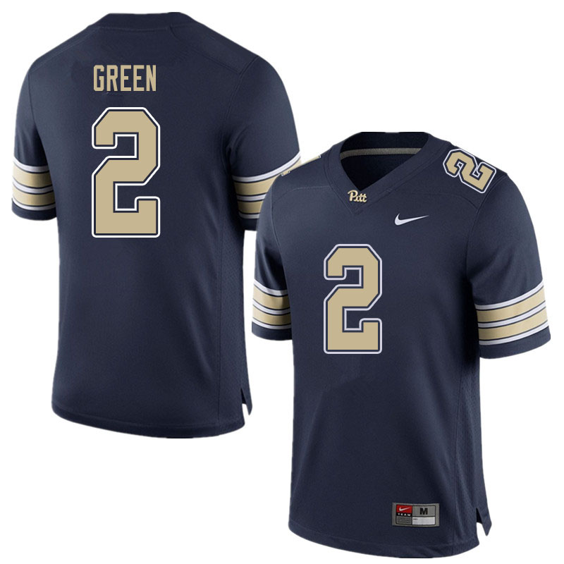 Men #2 David Green Pitt Panthers College Football Jerseys Sale-Blue